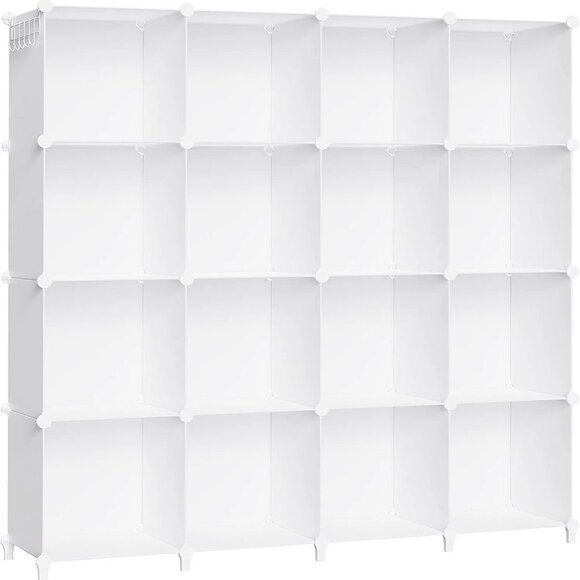 16-Cube Storage Shelf, Storage Bookcase with Metal Hammer (11.8x11.8x11.8 inch) - Picture 2 of 6